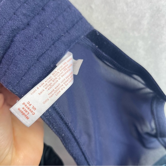 Cacique 42j bra modern lace covered unlined full coverage - Picture 4 of 6